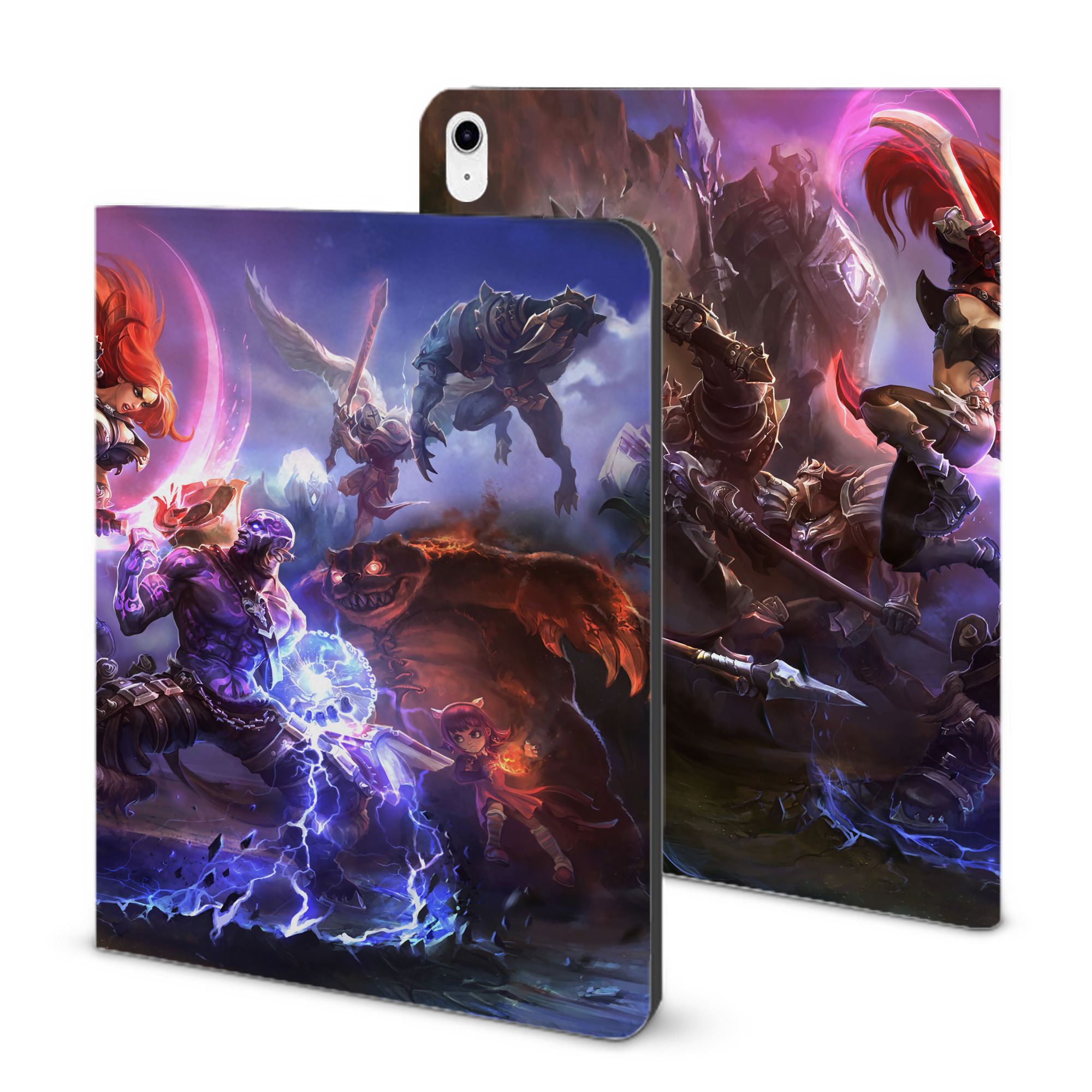 （画像用） リーグ・オブ・レジェンド League of Legends LOL IPad ケース ブック型 PUレザー TPU 耐衝撃 軽量 薄型 ペン収納なし 全面保護 IPad 各モデル対応